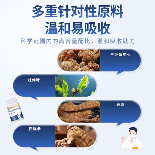 Pékin Tongrentang Gastrodia Eucommia ulmoides Leaf 120 comprimés de Panax notoginseng chrysanthemum 120 comprimés de Panax Notoginseng Pyramides cheveux raides dans les personnes d'âge moyen et âgées 1 bouteille * 120 comprimés [Expérience en paquet]