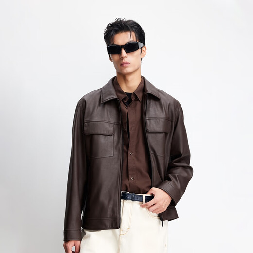 JACK&JONES men's autumn jacket solid color daily shoulder multi-pocket lapel zipper commuting long-sleeved jacket 2253P3006