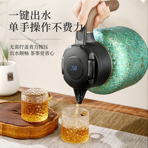 OIMG TEATO PURO TITANIO PURO CALIDAD ALEMÁN TETANIO PURO TEATO CON LAS CAPACIDAD TEMPERATURA INTELIGENCIA PANTALLA DE AISLUACIÓN Térmica Regalo para mantenimiento del hogar 9903 Sea Water Blue_intelligent Temperatura Display 1600ml