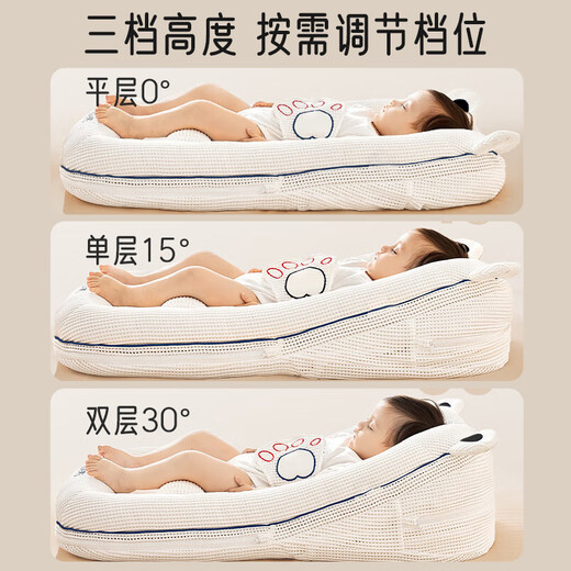 爱宝适婴儿斜坡枕床中床防宝宝吐新生儿喂奶0-3岁可调节哺乳趴睡宝宝枕 豪华版 斜坡枕+腿托