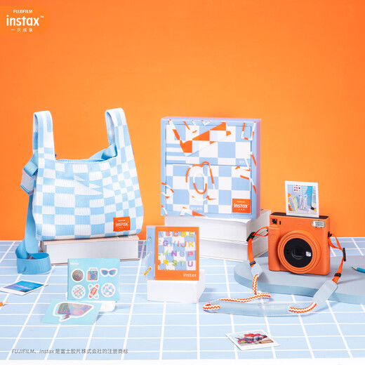 Fuji instax instant instant camera SQUARE SQ1 Ocher Orange official version (comes with a gift bag of colorful checkerboard accessories)
