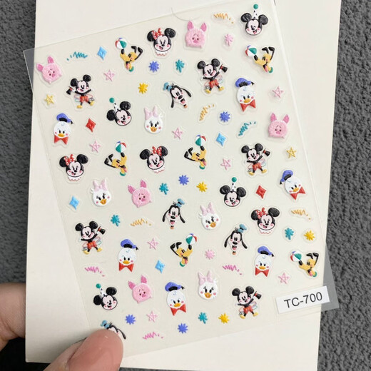迪士尼（DISNEY）可爱迪士尼米奇米妮唐老鸭美甲贴纸浮雕diy手账ccd手机壳指甲装饰 TC- 679(浮雕)