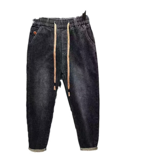 Hailan Home's Men's Cool Jeans Spring y Autumn New Elastic Band STRING HAREN HAREN RESISTENTE RESISTENTE 878 AZUL Y GRIS 2XL
