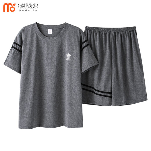 Modal mittlere und ältere Vater-Pyjama-Pyjama-Kurzfilme mittlere Farbe COTTOME Dünnstil älterer Sommer zweiteiler Anzug NJR-HDE9929 L [weich und hautfreundlich, komfortabel und rein. Baumwolle]