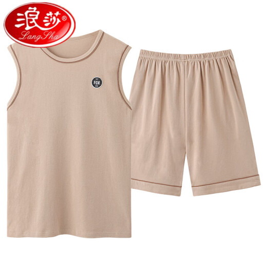 Langsha 2025 Nuevo chaleco mangas sin mangas de algodón de algodón puro para hombres se puede usar afuera ropa casera traje para hombres de verano 13657 l por talla