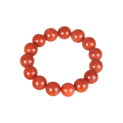 Zhenghe Jewelry Nanhong Bracelet Sichuan Material Wasi Brocade Red Agate Single Circle Bracelet Full Color Full Flesh Nine Buddha Beads 12mm