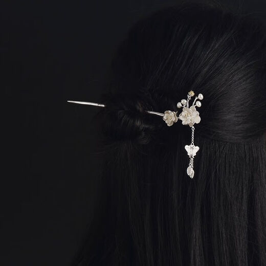 Qianshengyuan (CHANSUNRUN) birthday and Valentine's Day gift for your girlfriend, ancient style tassel silver hairpin, Hanfu hairpin, new Chinese style hairpin, Aoxue Hanmei hairpin, gift box gift bag style