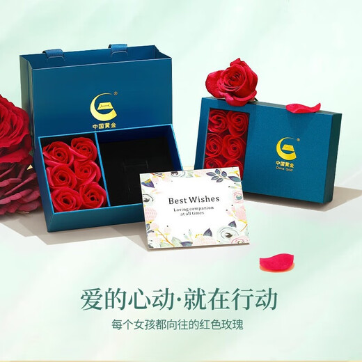 China Gold Love Platinum Earrings Women's Platinum Earrings Valentine's Day 520 Gifts for Girlfriends and Wife's Birthday Gifts to Commemorate Love Platinum Earrings + Certificate Gift Box