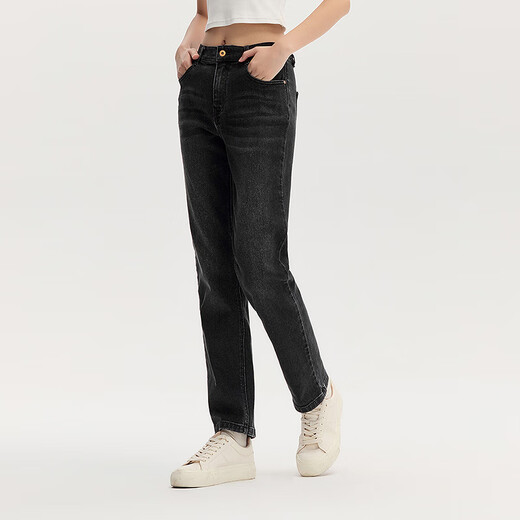 Semir Senrou Denim | Jeans Women's Simple Trousers Casual Autumn Semi-Elastic Waist Straight Pants 103524124002