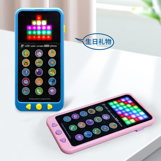 YWZR Kinder früh Bildung Lernmaschine Farbbildschirm Musik Handy Spielzeug Digital Englisch Kognitive Arrangement Programming Multi-Mode Lighting Lading Chinese und English Color Screen Kinderspielzeug Mobiltelefon (Blue