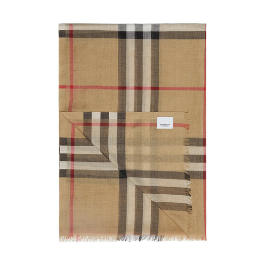 BURBERRY's new lightweight scarf for men and women, Burberry classic plaid blended spring and autumn shawl, fashion accessory, beige collection, 80787791, size: length 220*width 70cm