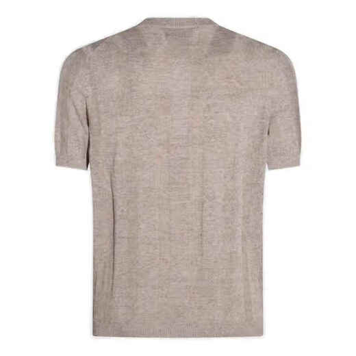 Brunello Cucinelli Luxury Men's Henley Neck Knitted Polo Brown 20 | 52 IT