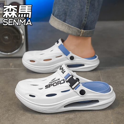 Senma Senma Loch Schuhe Männer tragen nicht rutschfeste Anti-Odor-dick-Soled-Sandalen für den Sommer, Herren-Gelegenheitssportarten Dual-Purple-Fahren-Strand Sandalen Grün [Upgrade-Version] 40 [Sport Standard Code, Spot Instant Delivery]