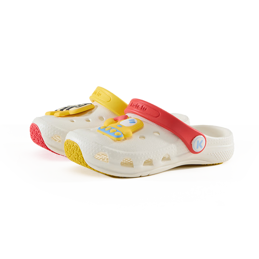 Carter Rabbit Children's Slippers Croc Shoes 2025 Summer New Outdoor Children's Shoes Lightweight Non-Slip Wear-Resistant Beach Shoes Baby Sandals White Yellow 27.5 Inner Length 17.0cm