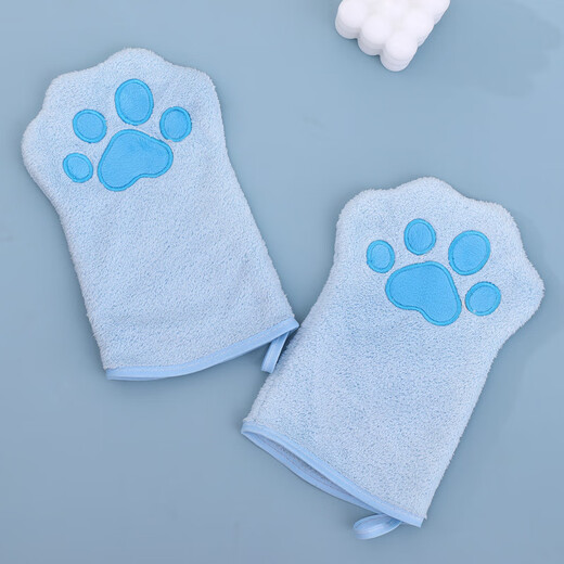 Pet towel glove type dog special quick-drying absorbent cleaning towel cat bath towel pet supplies gray 22*15cm (single pack)