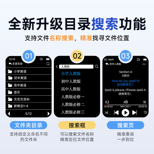Fanmu PA01 32G mp4/mp3 player, lossless music player, student listening English listening repeater, hearing treasure sound dictionary external Bluetooth 5.4
