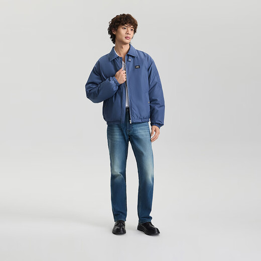 Lee Zhang Linghe endorses the new 726 standard mid-rise straight-leg brushed mid-dark blue men's jeans for autumn and winter 25, warm mid-dark blue 32