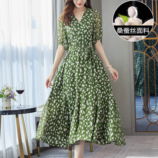 Ehangy国际轻奢女装连衣裙夏季2025新款显瘦时尚洋气遮肚子印花宽松裙子 黑色【高端礼盒】 L 105-120斤