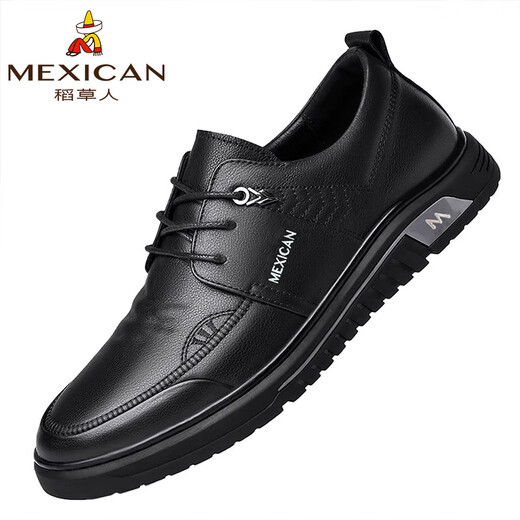 Scarecrow (MEXICAN) Scarecrow business leather shoes men's trendy versatile sneakers casual shoes black 39