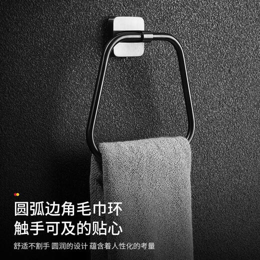 Zhewei Grey Zinc Alloy Towel Rack Hotel Salle de bain mural Rack de rangement mural Rack de salle de bain Tiron de serviette sans trou Punchage mat