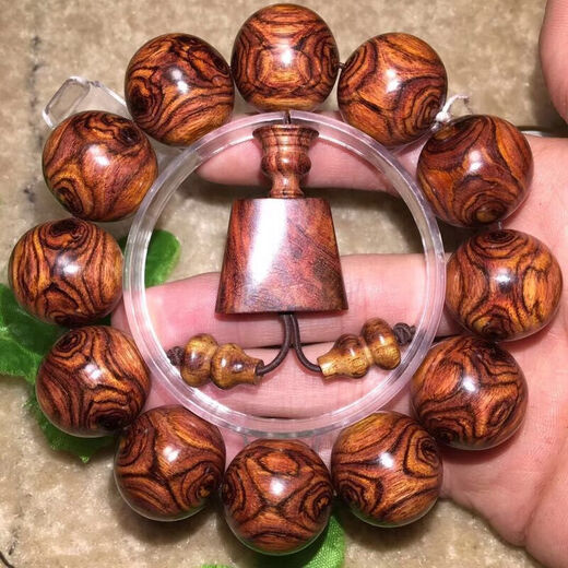 妙聚福品质正宗海南黄花梨手串海黄佛珠老料真品男款文玩手 极品海黄满留疤花1.8*13颗