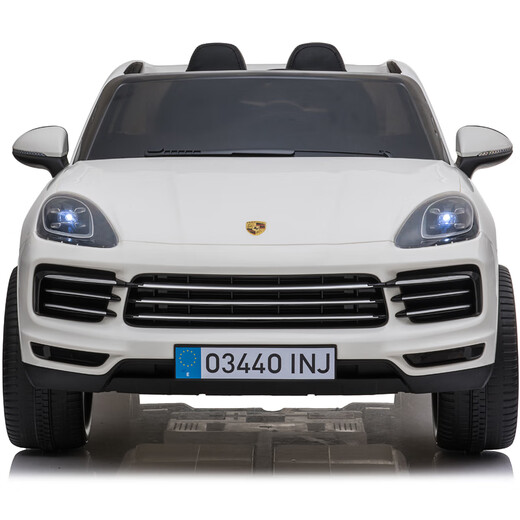 BeRica Porsche children's electric car four-wheel car two-person off-road vehicle two-seater with remote control for children to sit on white