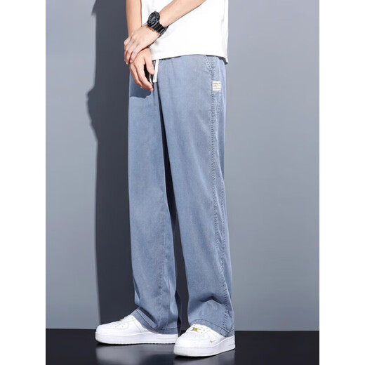 LA海澜之家(HLA)同款新款春夏季美式复古休闲牛仔裤男士天 HAL-YMO-1048黑色 M