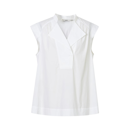 Ainos Essi [gleiches Modell in Einkaufszentrum] 2025 Sommer Neues Produkt Pima Cotton White Shirt Französisches Hemd Top Frauen 40525070 White M.