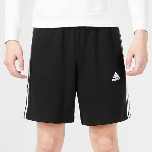 Adidas gestrickte reine Baumwolle lose atmungsaktiven lässigen Hosen Herrenhosen Neue Style Running Fitness Training Sporthosen Fünf-Punkte-Hosen-Shorts IC9435/mit Kordelkordel, bestickter Logo L 180/86a empfohlen 150-170jin [Jin gleich 0,5 kg]