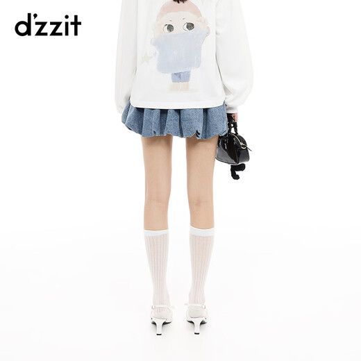 
DZZIT jeans 2025 spring new denim style flower bud light and vitality early spring pants women 3J1R1591S blue S