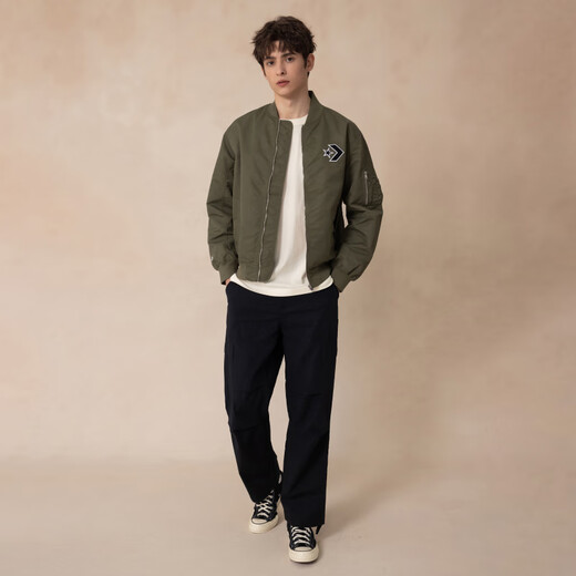 Converse official embroidered American retro bomber jacket men's jacket MCH658 MCH658-E9A M (170/96A)