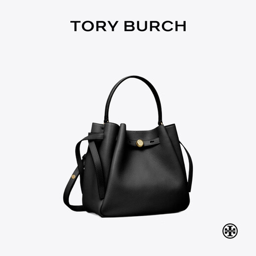 汤丽柏琦（Tory Burch）【秦岚同款】ROMY手提斜挎水桶包菜篮子166982 黑色 001