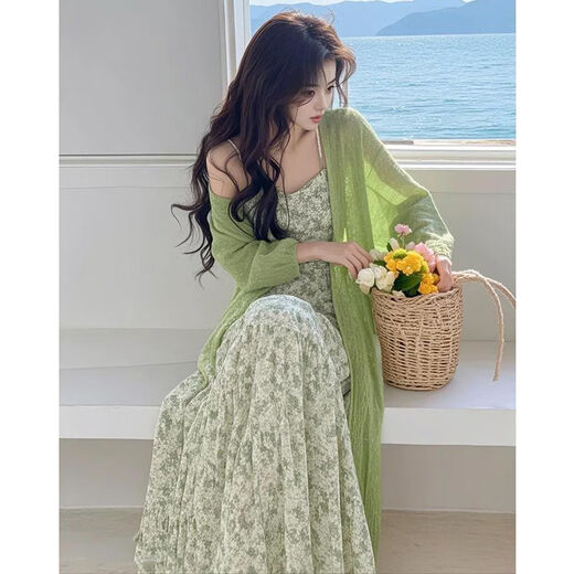 Après le lundi coréen 2025, le printemps tricot cardigan robe florale robe de mode de mode féminine 3882W # m [suggère 100jin [Jin est égal à 0,5 kg] ci-dessous]