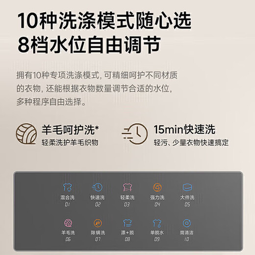 Washing machine fully automatic impeller 15kg capacity blue light drying and washing integrated student dormitory rental room artifact one-click smart washing 10kg small single apartment washing machine 10kg blue light + intelligent air drying coffee color 5.5KG-20KG