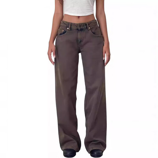 Lee Kids American Retro Low Raist non élastique lavage droit de lavage droit pour les femmes pantalons de femmes de la rue à l'automne
