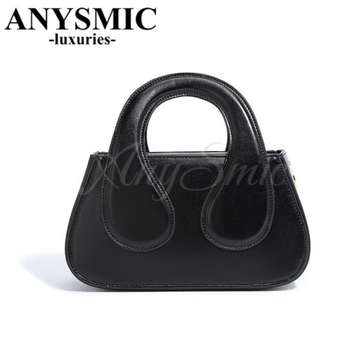 ANYSMIC奢侈高端品牌包包女包小众设计感贝壳手提包情人节礼物送老婆 黑色