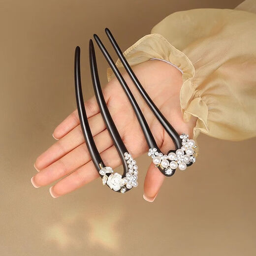 Zhuishi sandalwood pearl U-shaped hairpin 2025 new high-end hairpin Chinese style ancient style women's hairpin Mid-Autumn Festival gift