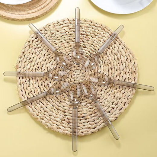 Food grade disposable American spoon thickened long handle light food commercial takeaway dessert spoon individually packaged 200 pieces (simple packaging) 12cm