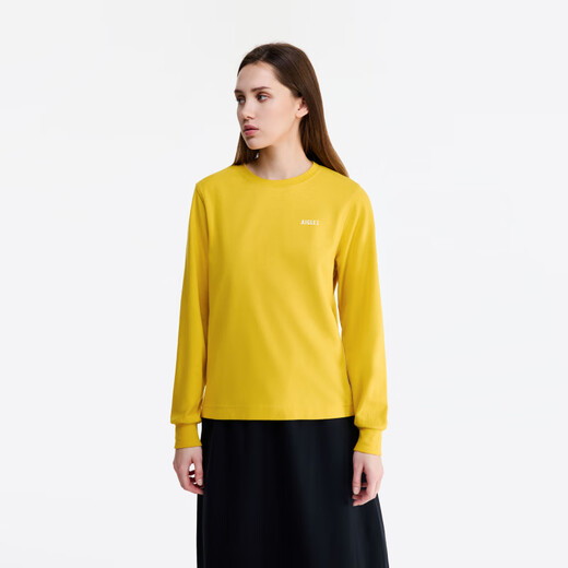 AIGLE spring and summer DFT quick-drying anti-UV women's sports inner long-sleeved T-shirt top lemon yellow BA693 S (160/84A)