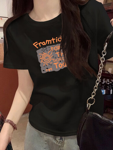Gtyuwvg Ropa de camiseta de manga corta para mujeres para mujeres 2025 Nuevo algodón puro de algodón puro suelto de algodón pequeño de moda