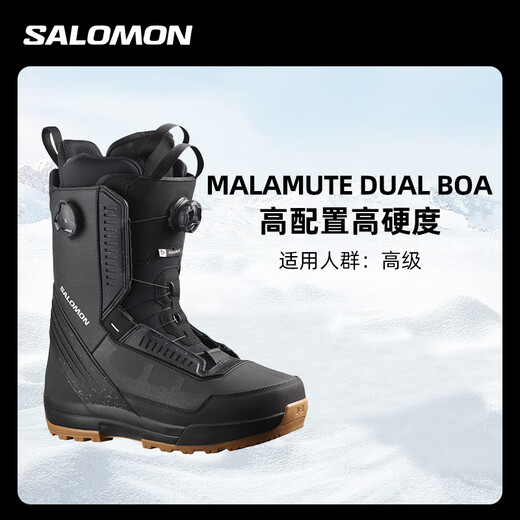 Salomon Porcelain Snow Gear 2425 Salomon Snowboard Shoes Men's Salomon Snow Shoes BOA Steel Wire Buckle Lightweight LAUNCH BOA SJ BOA Black and White 43.5 (285mm)