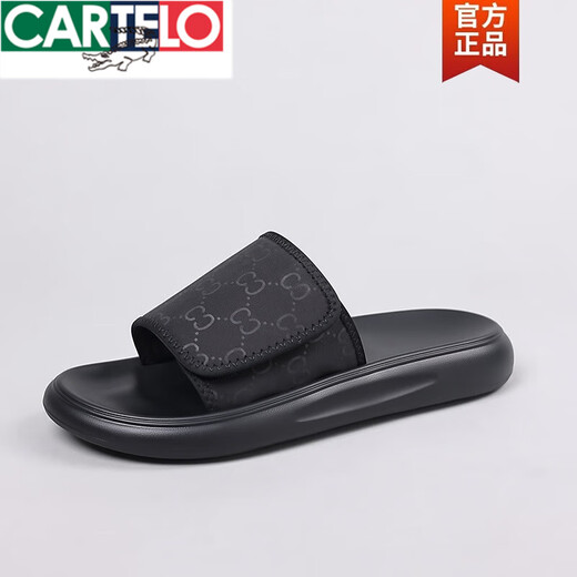 Cartelo Slippers Herren Sommer 2025 Neue modische und vollständige weiche Sohle Beachschuhe Herren-Wasserdichte und Geruchsabweisflip Flops Black 6189 38