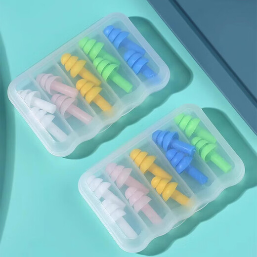 Shimmer 5 pairs set of earplugs for adults, silicone swimming special waterproof shampoo, prevent ear water from entering the ear while sleeping, soundproof earplugs in five colors, boxed