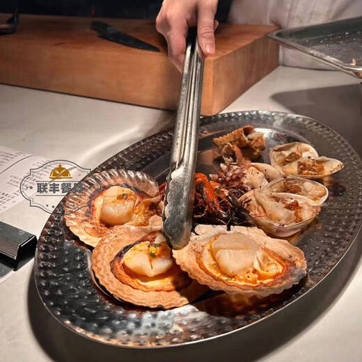 Znmw Western Dish Sware, кованая серебряная овальная тарелка, сыр, сыр из нержавеющей стали, рыбная тарелка, сталь, овальная тарелка, 35 см 3523