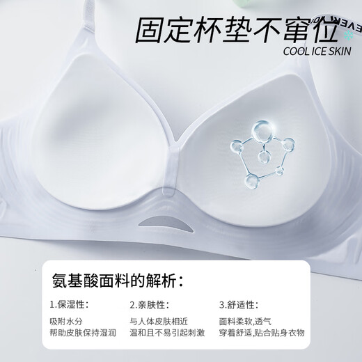 Catman (MiiOW) ice silk underwear for women in summer thin style gathering bra amino acid cool, breathable, trace-free and anti-sagging girl bra [Breathable honeycomb cup + amino acid] Sky blue L [36/80AB cup weight 110-125 Jin [Jin equals 0.5 kg]]