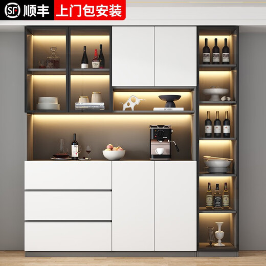 优缘雅居餐边柜靠墙一体现代简约置物柜酒柜水柜 款式15280*40*220顺丰安装