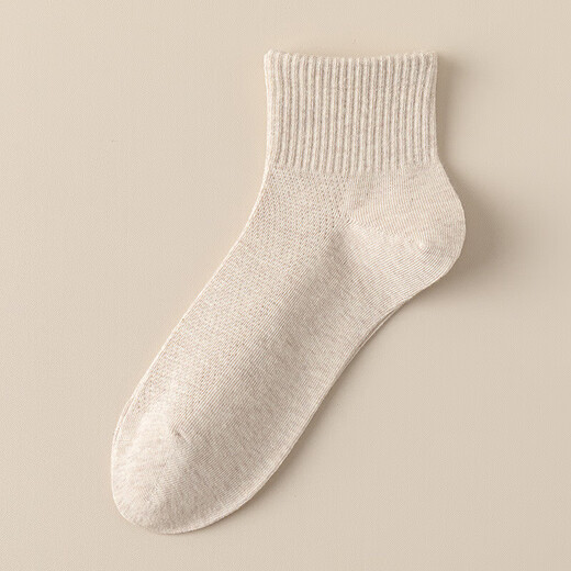 Solid color socks men's short socks mesh summer thin boneless breathable sweat-absorbing short socks [5 colors 5 pairs] 5 pairs