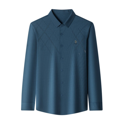 GY goldlion Spring and Autumn New Product Striped Long Sleeve Men's Lapel Shirt Middle-aged and Young Business Casual Dad Base Lining 6623 Red L 170/110