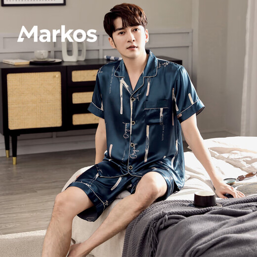 Markos International Brand Pyjamas Herren Sommer kurzärmelige Shorts Anzug.