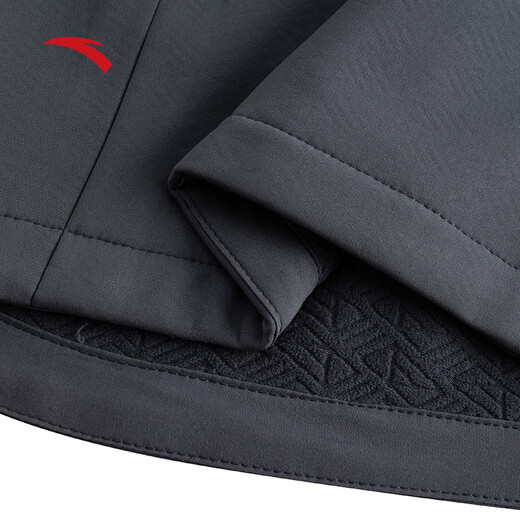 ANTA Zero Pressure Shell丨Fleece Stand Collar Sports Jacket Men's Winter Water-Repellent Warm Top Commuting Executive Jacket